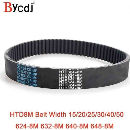 HTD 8M synchronous belt C=624/632/640/648 width 15/20/25/30/40/50mm Teeth 78 79 80 81 HTD8M Timing Belt 632-8M 640-8M