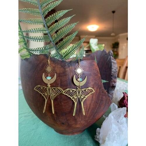 Moon Opal Earrings, Hypoallergenic Wanderlust Jewelry