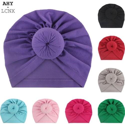 2021 New Autumn Winter Velvet Lovely Big Bow Baby Girl Birth Beanie Hats Solid Color Kids Hats Children Accessories For Infant