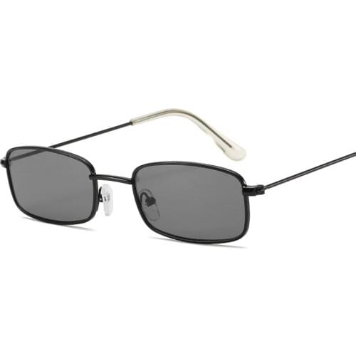 Square Women Sunglasses Alloy Metal Small Frame Clear Double Bridge Men Sun Glasses Vintage Chic Female Shades Red Yellow