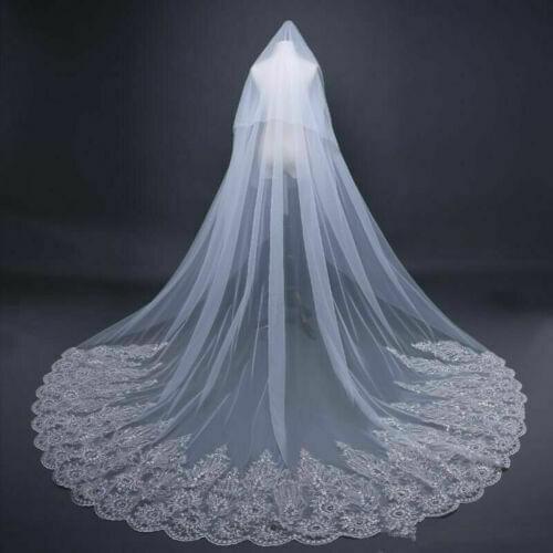 Extra Long Veil 2020 New Trailing Sequined Lace Inlaid Bit Yarn Wedding Veil
