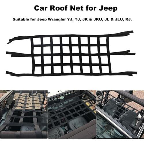 Heavy Duty Sun Shade Soft Top Net External Network Storage Top Cover Car Hammock Cargo Rest Bed Jeep Black Comfort Oxford Cloth