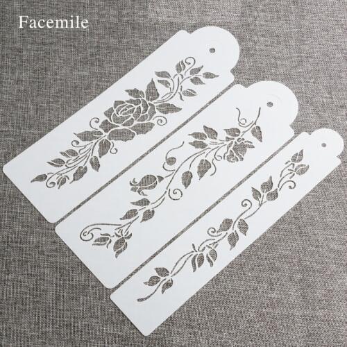 Facemile 3PCS/SET Tree Vine Leaves Fondant Cake Deorationg Stencil Wedding Cake Decoration 55063