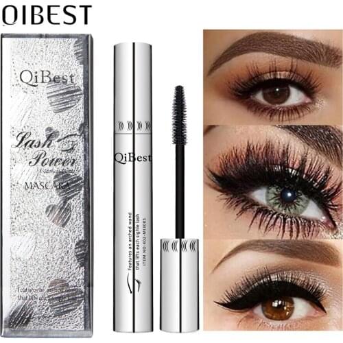 Brand Qibest Mascara Make up Eyelash Colossal Volume Express Black Indian Ink Collagen Cosmetic Curling Waterproof Fiber Lashes