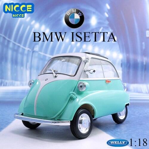 WELLY 1:18 BMW egg Isetta Alloy Model Car Static Metal Model Vehicles With Box For Collectibles Gift
