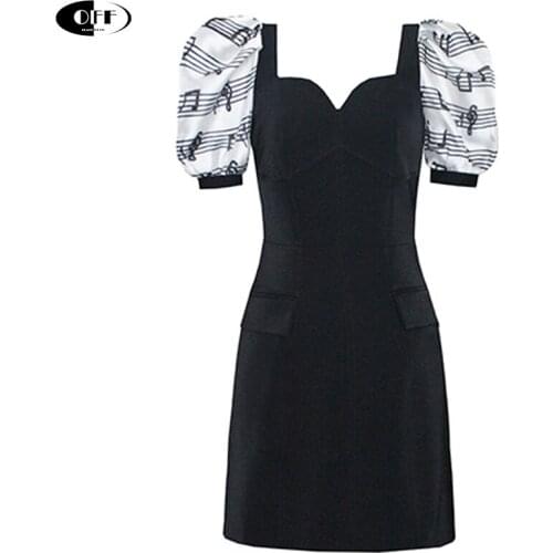 Elegant Lantern Sleeve Short Dress Summer Brand Design V-Neck Woman Clothing Sexy New Fashion A-Line Female Dresses for women