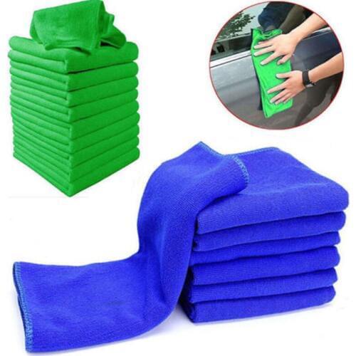 1Set 5/10pcs Useful Microfiber Wash Clean Towels Cleaning Cloths Blue Car Furniture Cleaning Duster Soft Cloths 25x25cm