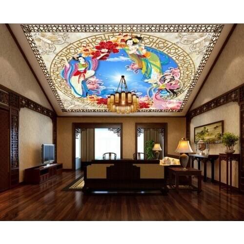 3d stereoscopic High-end ceiling murals custom kitchen ceiling wallpaper Flying fairies photo ceiling murals wallpaper