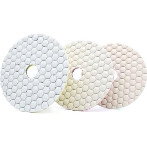 4 Inch 100mm 3step Diamond Polishing Pads Dry Wet Use Flexible Sanding Disc For Stone Granite Marble Concrete Resin Bond