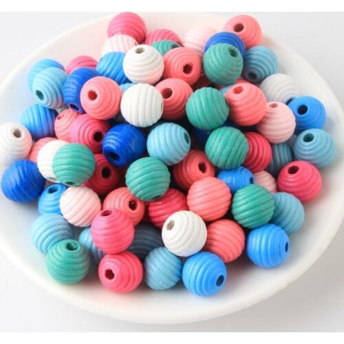 50pcs Cheap Natural Beehive Wooden Beads 13x14mm For DIY Crafts Kids Toys Teething Pacifier Clip Spacer Beading Beads