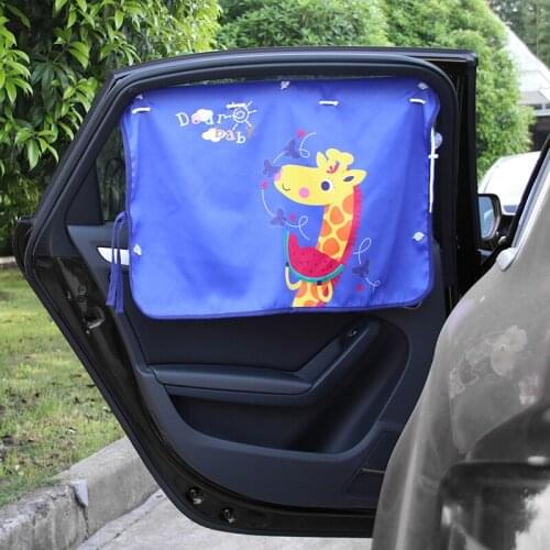 Car Sun Block Cartoon Sucker Sunshade Creative Lovely Window Shade Cloth Sunscreen Heat Shield Sunshade