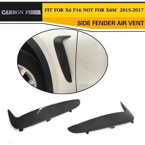 Carbon Fiber Auto Racing Side Fender Vents Trim Car Styling For BMW F16 X6 2015-2017
