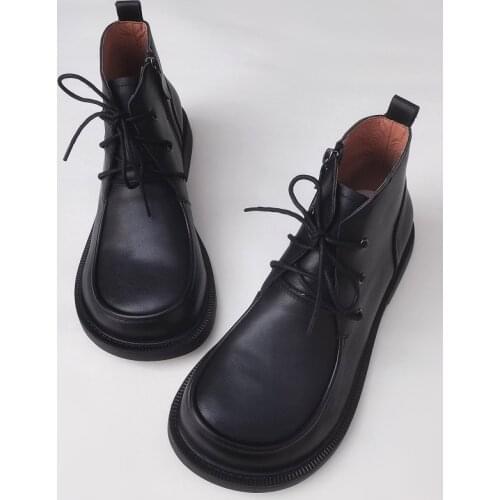 Men Ankle Boots Slip on Mens Casual Shoes 100% Genuine Leather Cowhide Mens Boots Spring Autumn Male Shoes Flat Rubber Sole