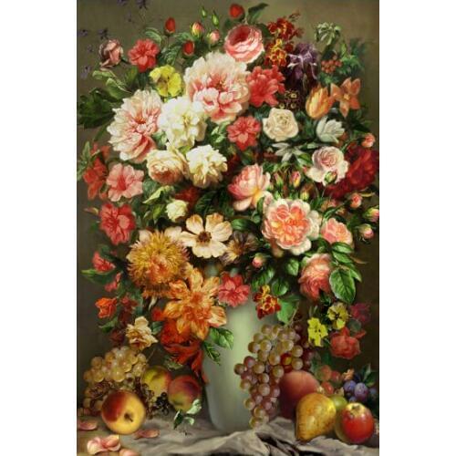 Many Flowers Decompression and upgraded version paper artifact 1000 pieces jigsaw puzzle white card adult toys