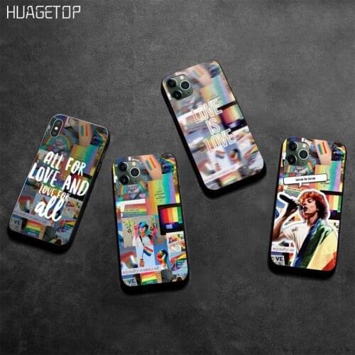 HUAGETOP Gay Lesbian LGBT Rainbow Pride black Phone Case for iphone 12 pro max 11 pro XS MAX 8 7 6 6S Plus X 5S SE 2020 XR case
