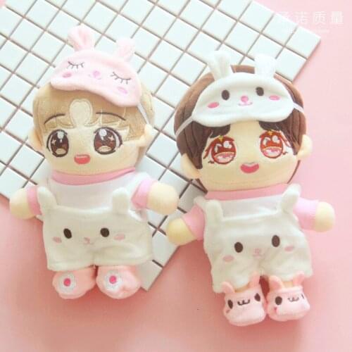 DIY 20cm Doll Plush Dolls Clothes Lovely eyeshade shoes Toys Dolls Accessories Sean Xiao EXO Idol Dolls