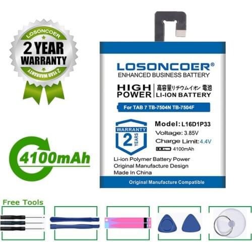 LOSONCOER Battery 4100mAh L16D1P33 Tablet PC Battery For Lenovo Tab 7.0 TAB 7 TB-7504N TB-7504F 7504X Battery
