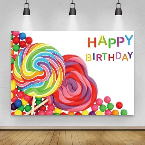 Sweet Girls Lollipop Candy Backdrop Kids Birthday Party Cake Photozone Photography Vinyl Custom Props Photo Studio Backgrounds
