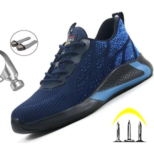 Men Work Sneakers Indestructible Work Safety Shoes Autumn Winter Work Safety Boots Male Steel Toe Shoes Lightweight Safety Shoes