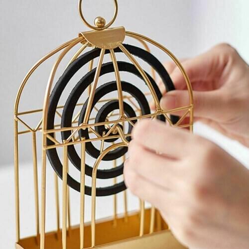 Nordic Minimalist Style Iron Bird Cage Mosquito Coil Mosquito Coil Summer Desktop Creative Stand Bedroom Home Decoration De S6Q2