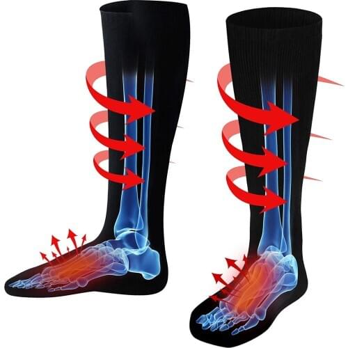 Battery Heated Socks Electric Rechargeable Heating Sox Kit for Men Women,Winter Warm Heat Insulated Stockings for Cold Feet