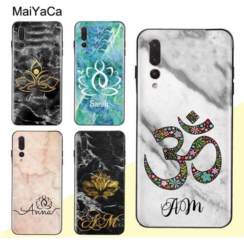 MaiYaCa Personalised Yoga Namaste Marble Name Case For Huawei P30 Pro P40 P10 P20 Lite Mate 20 30 10 Lite P Smart 2019 Z