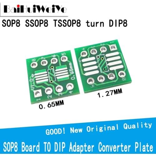 20PCS SOP8 turn DIP8 SMD to DIP IC adapter Socket SOP8 TSSOP8 SOIC8 SSOP8 Board TO DIP Adapter Converter Plate 0.65mm 1.27mm