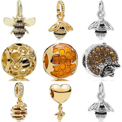 Bee charms diy pendant beads necklace & bracelet accessories fit original pandora bracelet bangle jewelry apis bead