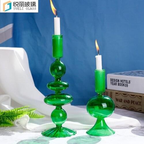 Simple and creative glass candlesticks home decorations colored candle ware ornaments candle holder home decor