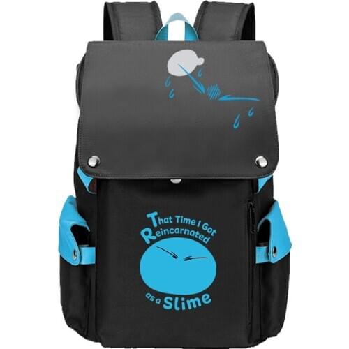 That Time I Got Reincarnated as a Slime Large School Bags Kawaii Flap Bookbag Oxford Women Travel Back Pack USB Laptop Backpack