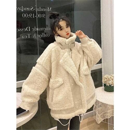 Hstar Loose Casual Women Autumn Winter Faux Fur Coat Female Warm Soft Fake Fur Jacket Plush Overcoat Pocket Wild Teddy Coats