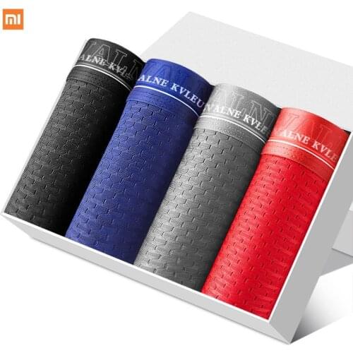 4pcs Xiaomi Mens Pantie Ice Silk Male Underwear Summer Mesh Breathable Comfortable Boxershorts Men Boxer Shorts High Quality