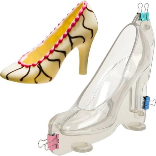 High-heeled Shoes Shape Candy Sugar Paste Mold 3D Chocolate Mold Cake Decorating Tool for Baking Sugar Craft Wedding Cake