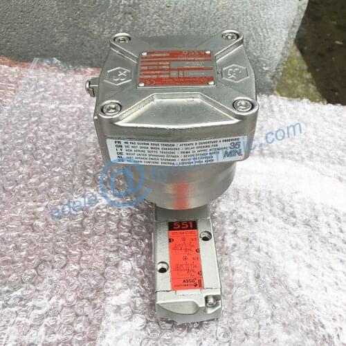 WSNF8551A410MO Flameproof 316L Stainless steel ASCO Joucomatic 1/4" Push type manual operator solenoid valve