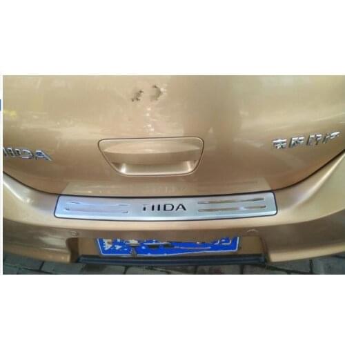 For Nissan TIIDA 2005 2006 2007 2008 2009 2010 Stainless Steel Rear Bumper Protector Sill Trunk Trim accessories styling