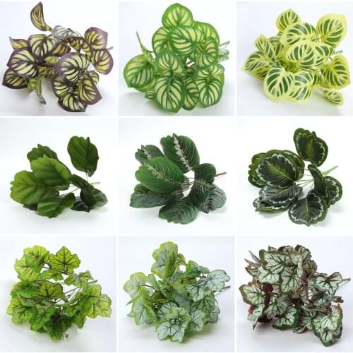 Green Artificial Grass Fake Plants Fake Plastic Faux Foliage Bonsai Decor Garden Decoration Artificial Plants Wall Accessories