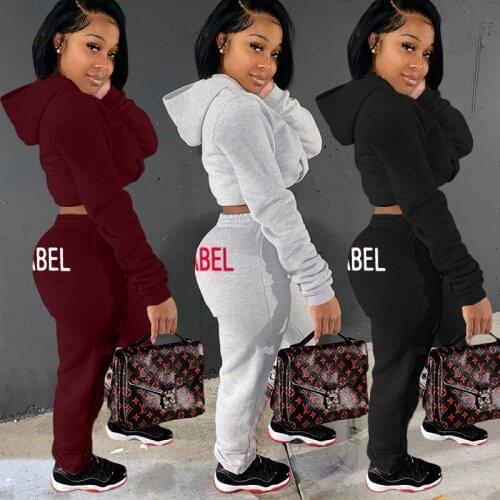 Casual Women Autumn Winter Print Letter Hooded Two Piece Set Sweater+ Long pants Streetwear Sportsuit Outfit for women