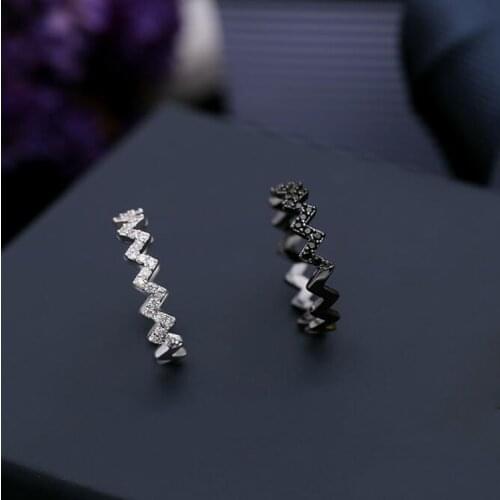 Top Quality Fashion Mini Small Ring Micro Mosaic AAA+CZ Crystals Z Wave Ring Fine Knuckle Ring Tail Ring for Women