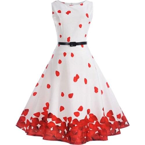 Summer Dress Women2021 Floral Print Retro Vintage 1950s 60s Casual Party Office Robe Rockabilly Dresses Plus Size Vestido Mujer