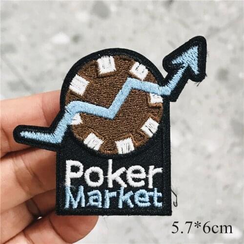1Pcs DIY Poker Market Hat Stranger Danger Letters Badges Patches Embroidery Applique Iron on Transfer for Clothing Sticker