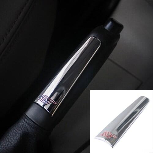 1pcs Car styling abs chrome trim handbrake handle cover stickers For Ford Focus 2 3 4 MK2 MK3 MK4 2009-2015 accessories