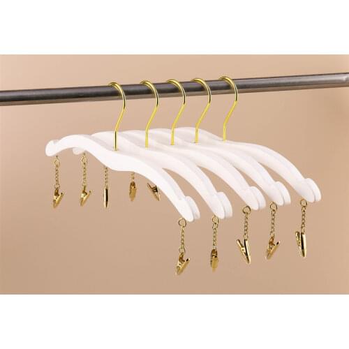 50PCS HOT SALE Simple White plastic hangers underwear hangers clips hanger