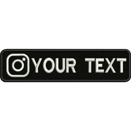 Instagram Logo 10x2.5cm Embroidery Custom Name Text Patch Stripes badge Iron On Or Velcro Backing Patches For Clothes