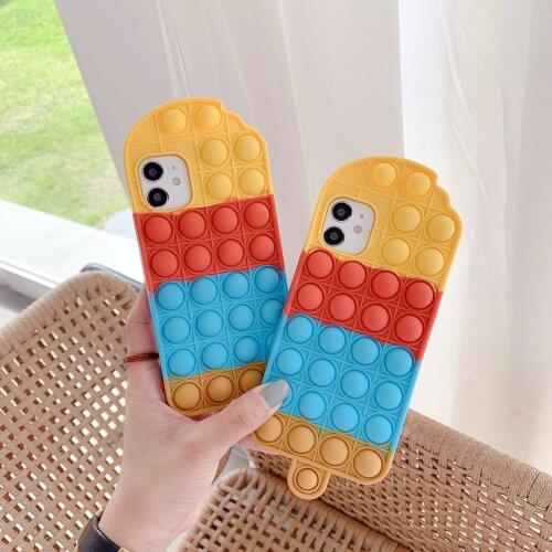 3D Cartoon Cute Popsicle Soft Silicone Back Cover For iPhone 6 6s X XR Xs 11 12 Pro Max 7 8 Plus Phone Cases Coque Fundas Capa