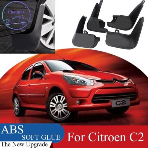 4pcs ABS Front & Rear Fender Protector For Citroen C2 2006-2013 Car Mud Flaps Splash Guard Mudguard Mudflaps