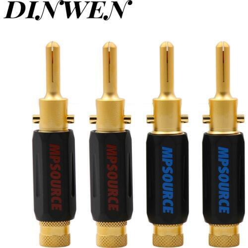 4PCS BANANA PLUG Mps High End Gold Plated Brass Terminal Male Jack Speaker Cable Connector for HiFi Audio Amplifier TV DVD DIY