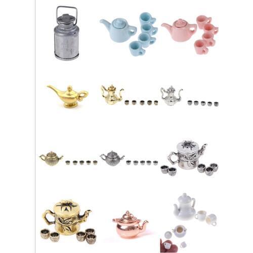 Multiple Tea Set Teapot Cup 1: 12 Tableware Kitchen Dollhouse Furniture Miniature Dining Ware Toy Children Toys