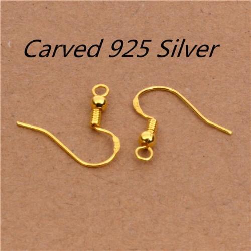 50pcs=25pair 925 Sterling Silver Ear Wires Hooks With Cubic Zirconia Stones silver CZ Stone Earring Hooks For Jewelry making