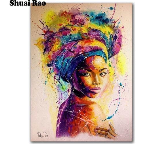 5D Diamond Embroidery African woman pattern Diy Diamond Painting Diamond Mosaic square round Diamond Picture pastes Home Decor