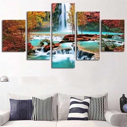 5d magic diamond painting landscape rhinestone cross stitch kit diy diamond embroidery landscapes hand 5 parts / sentence